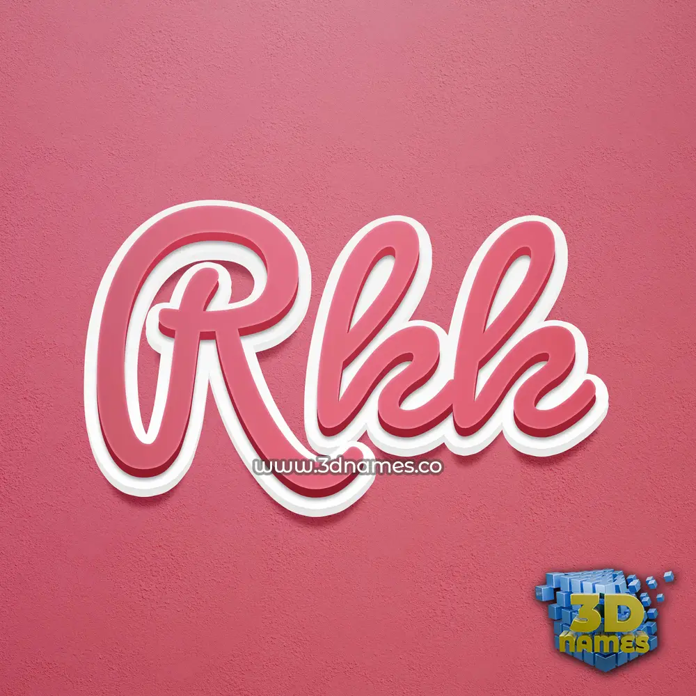rkk in Red Scribble style - 3D name wallpaper