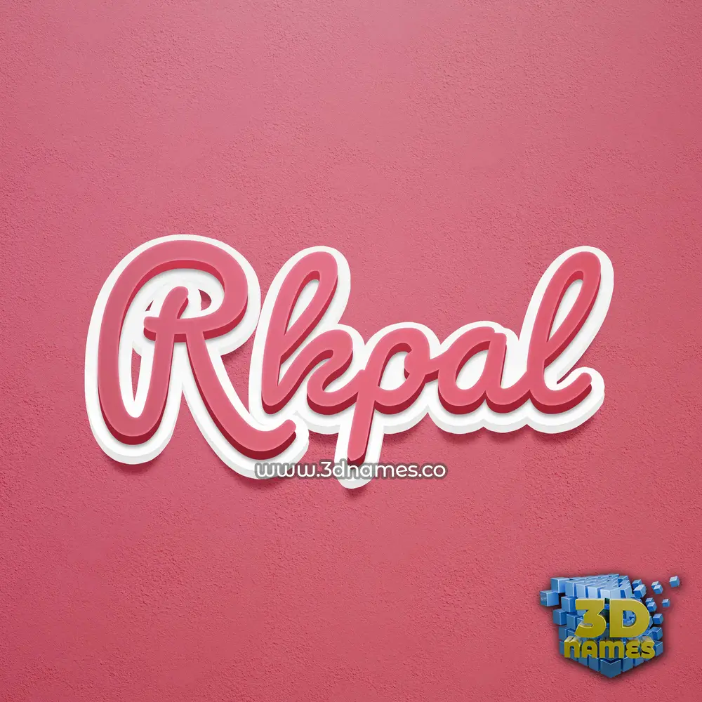 rkpal in Red Scribble style - 3D name wallpaper
