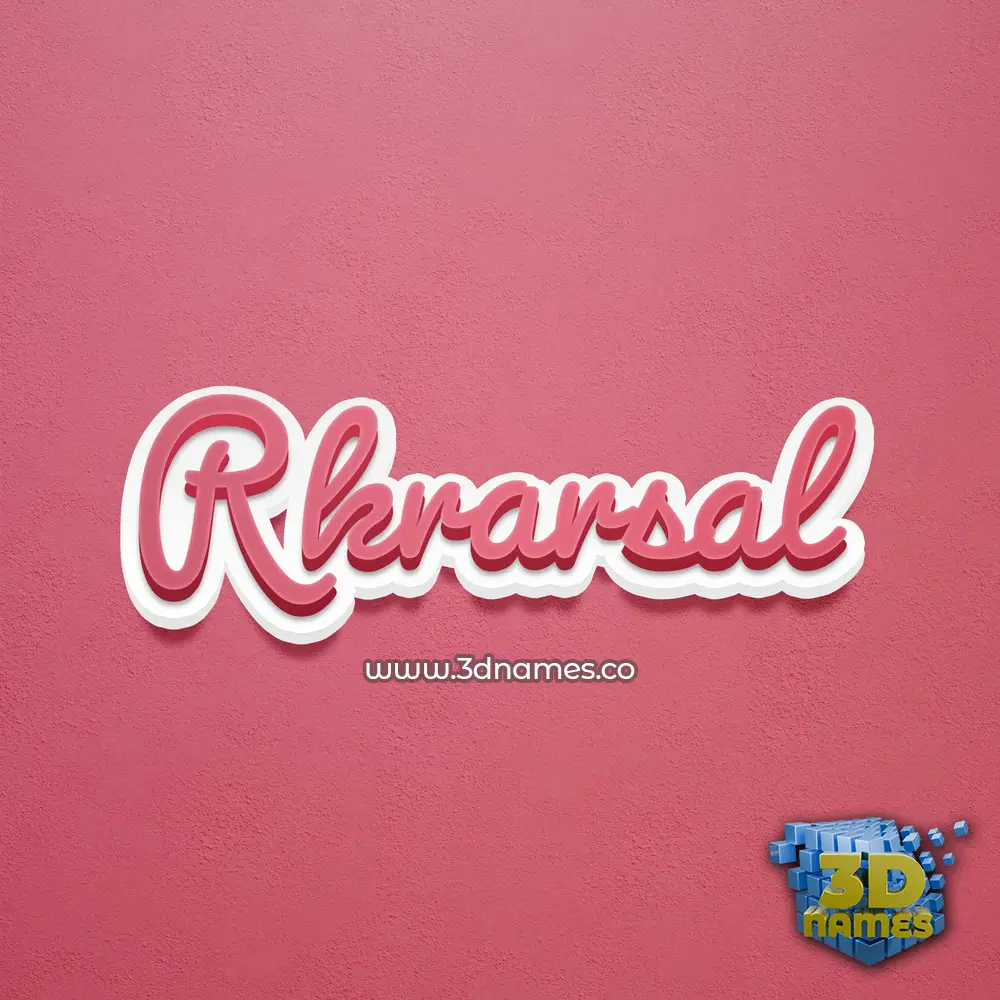 rkrarsal in Red Scribble style - 3D name wallpaper