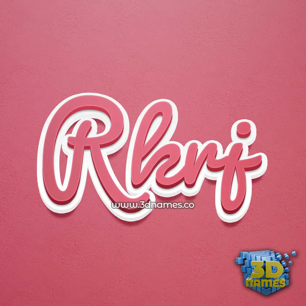 rkrj in Red Scribble style - 3D name wallpaper