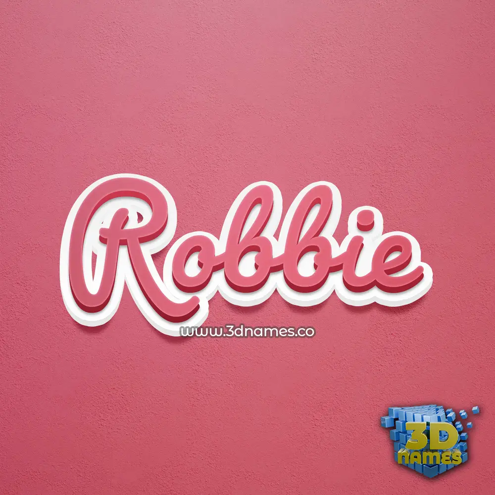 robbie in Red Scribble style - 3D name wallpaper