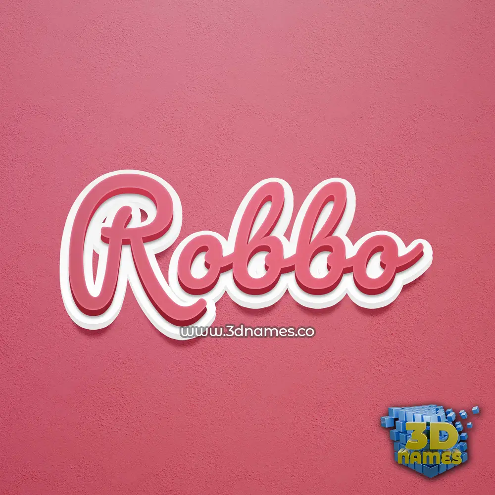 robbo in Red Scribble style - 3D name wallpaper
