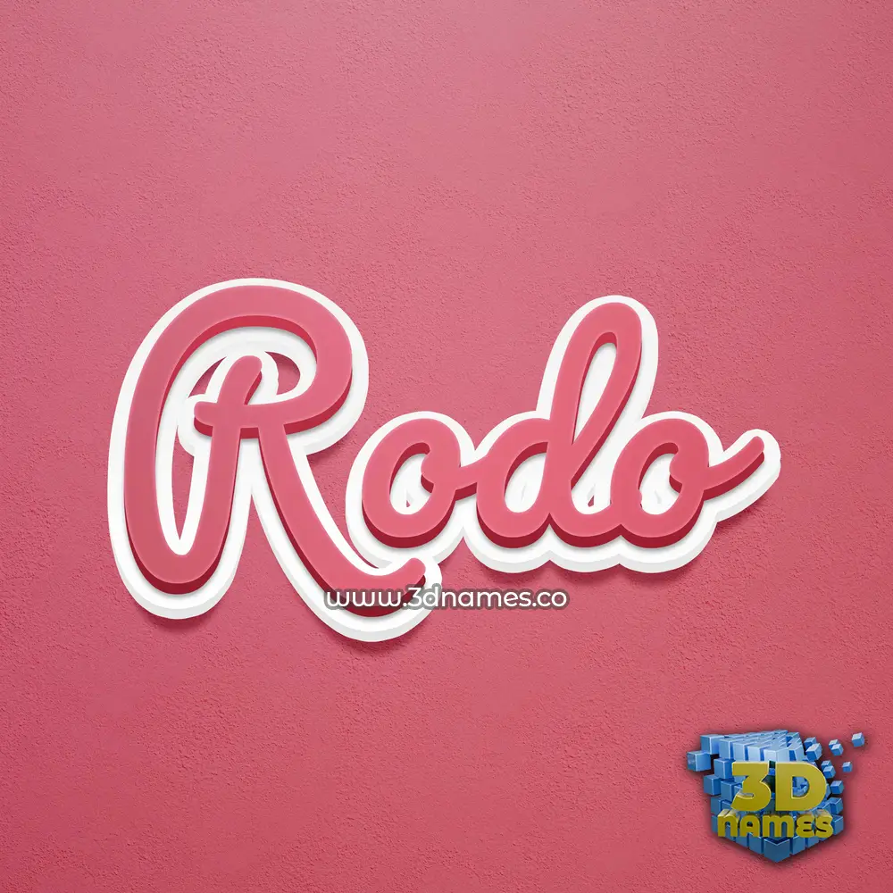 rodo in Red Scribble style - 3D name wallpaper