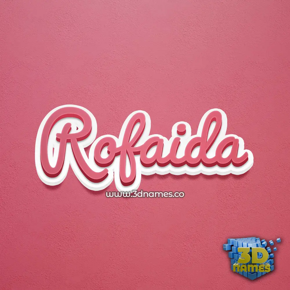 rofaida in Red Scribble style - 3D name wallpaper