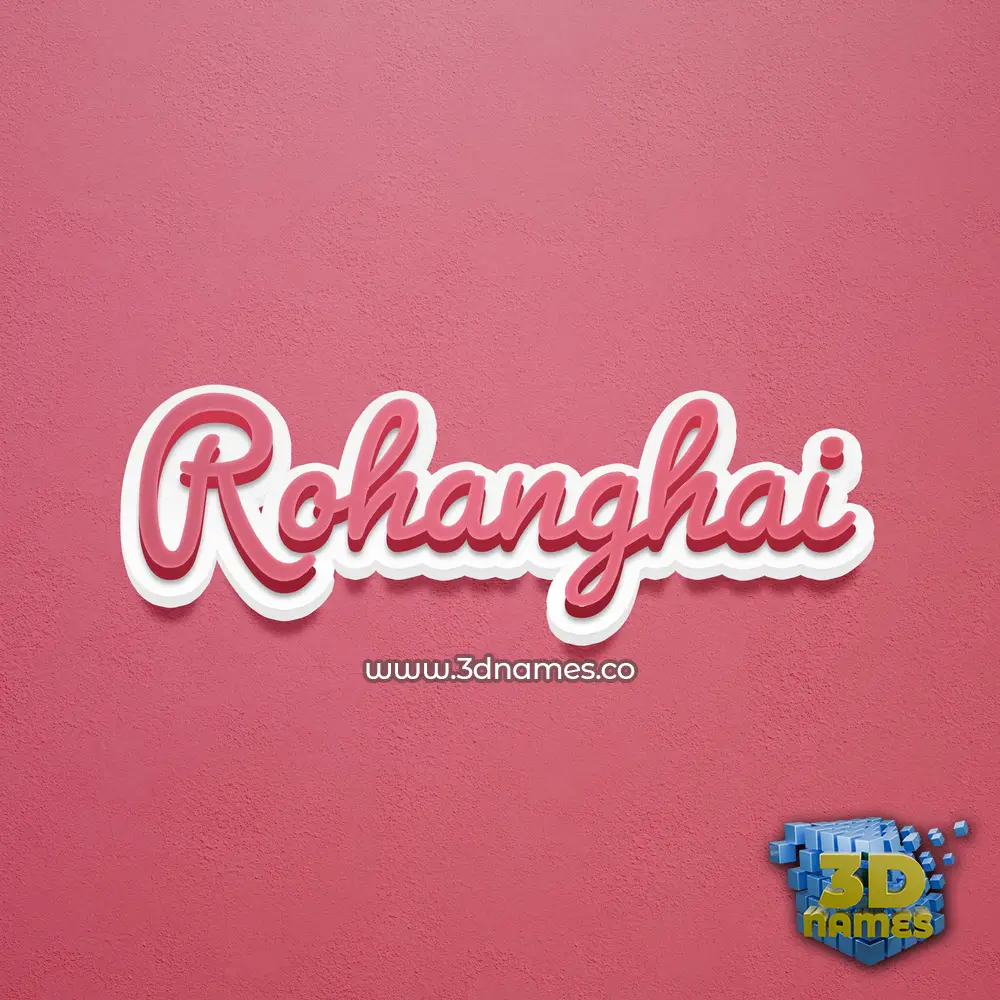rohanghai in Red Scribble style - 3D name wallpaper