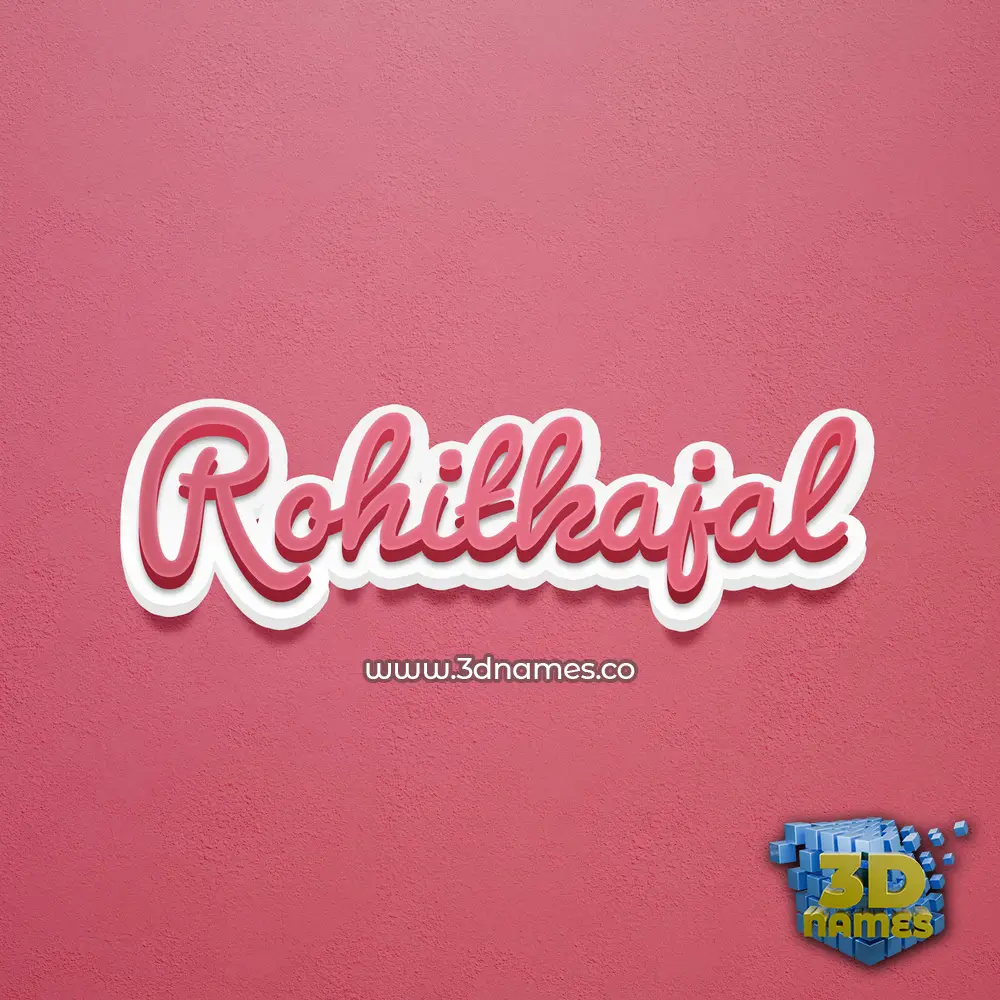 rohitkajal in Red Scribble style - 3D name wallpaper