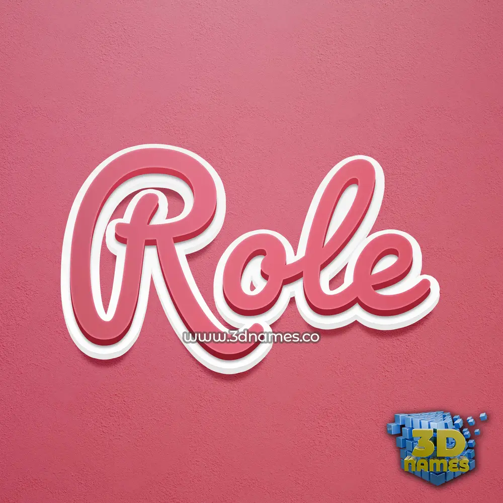 role in Red Scribble style - 3D name wallpaper