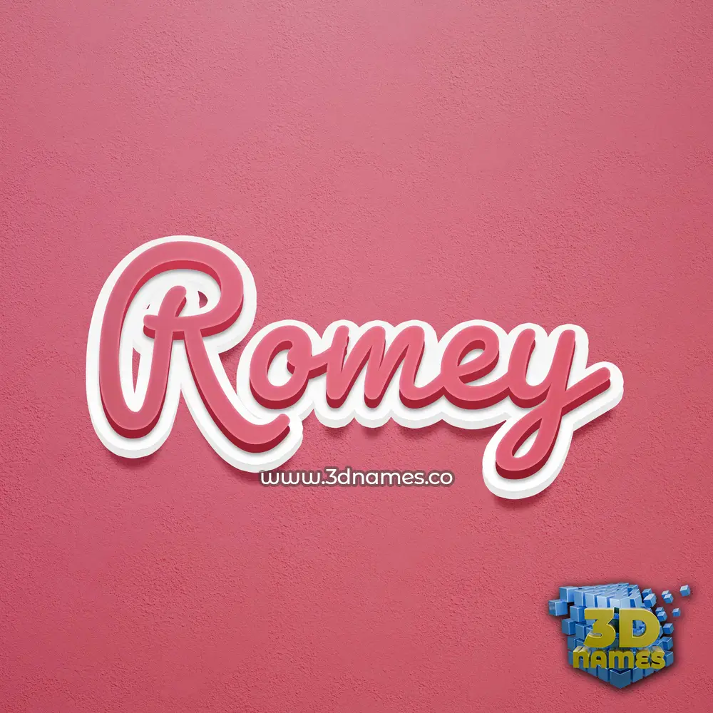 romey in Red Scribble style - 3D name wallpaper