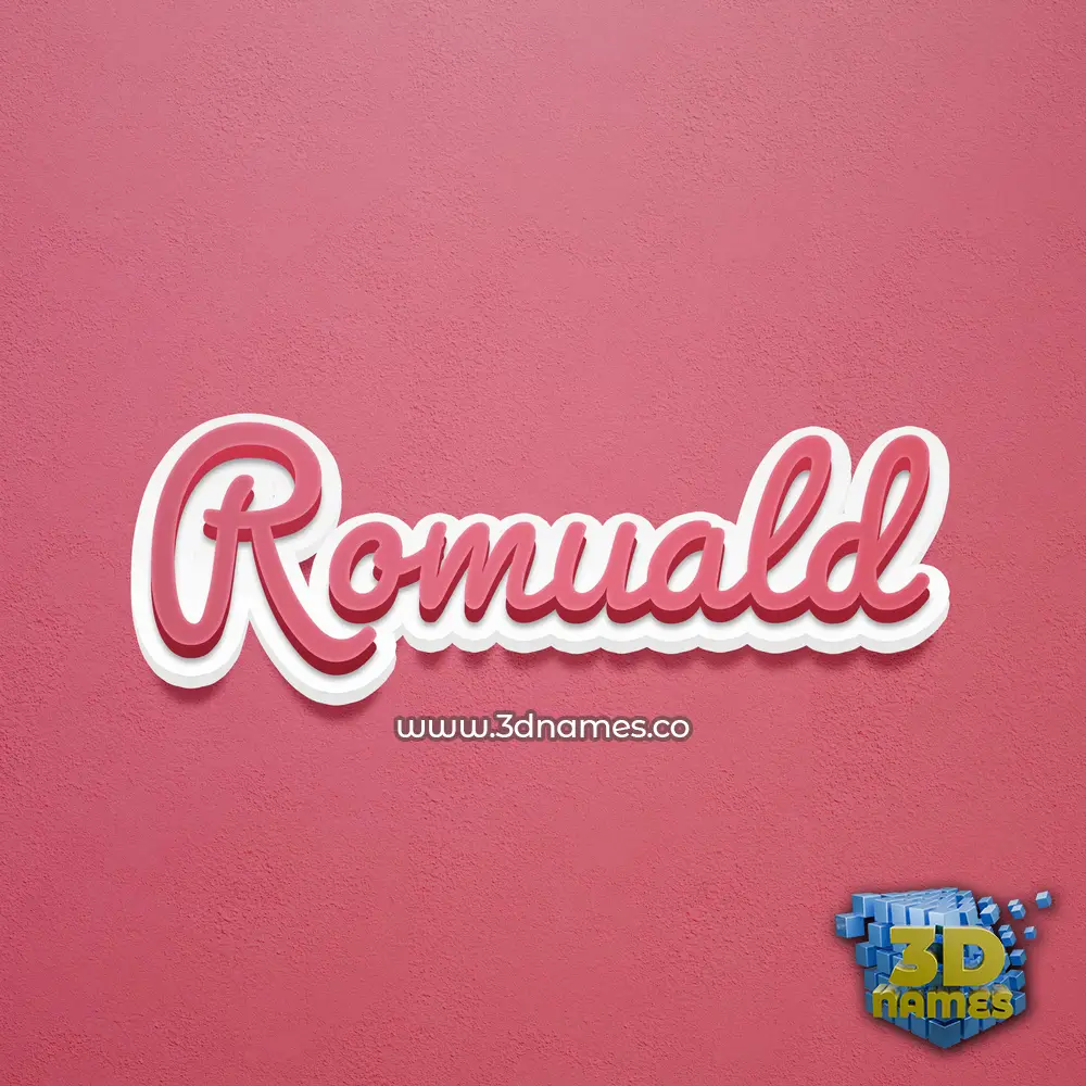 romuald in Red Scribble style - 3D name wallpaper