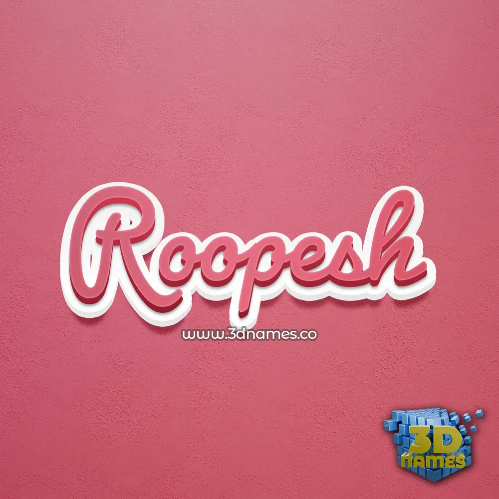 roopesh in Red Scribble style - 3D name wallpaper