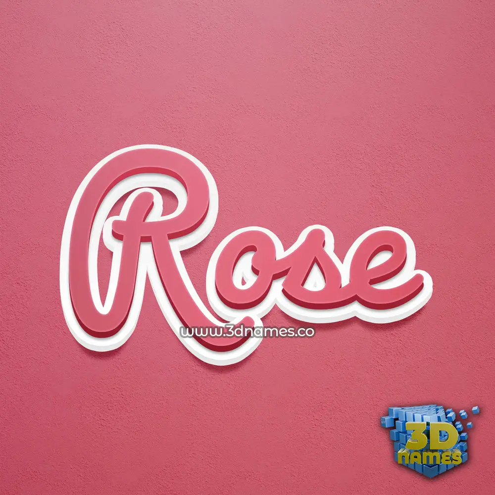 rose in Red Scribble style - 3D name wallpaper