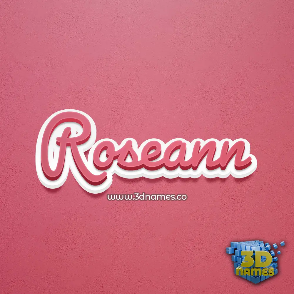 roseann in Red Scribble style - 3D name wallpaper