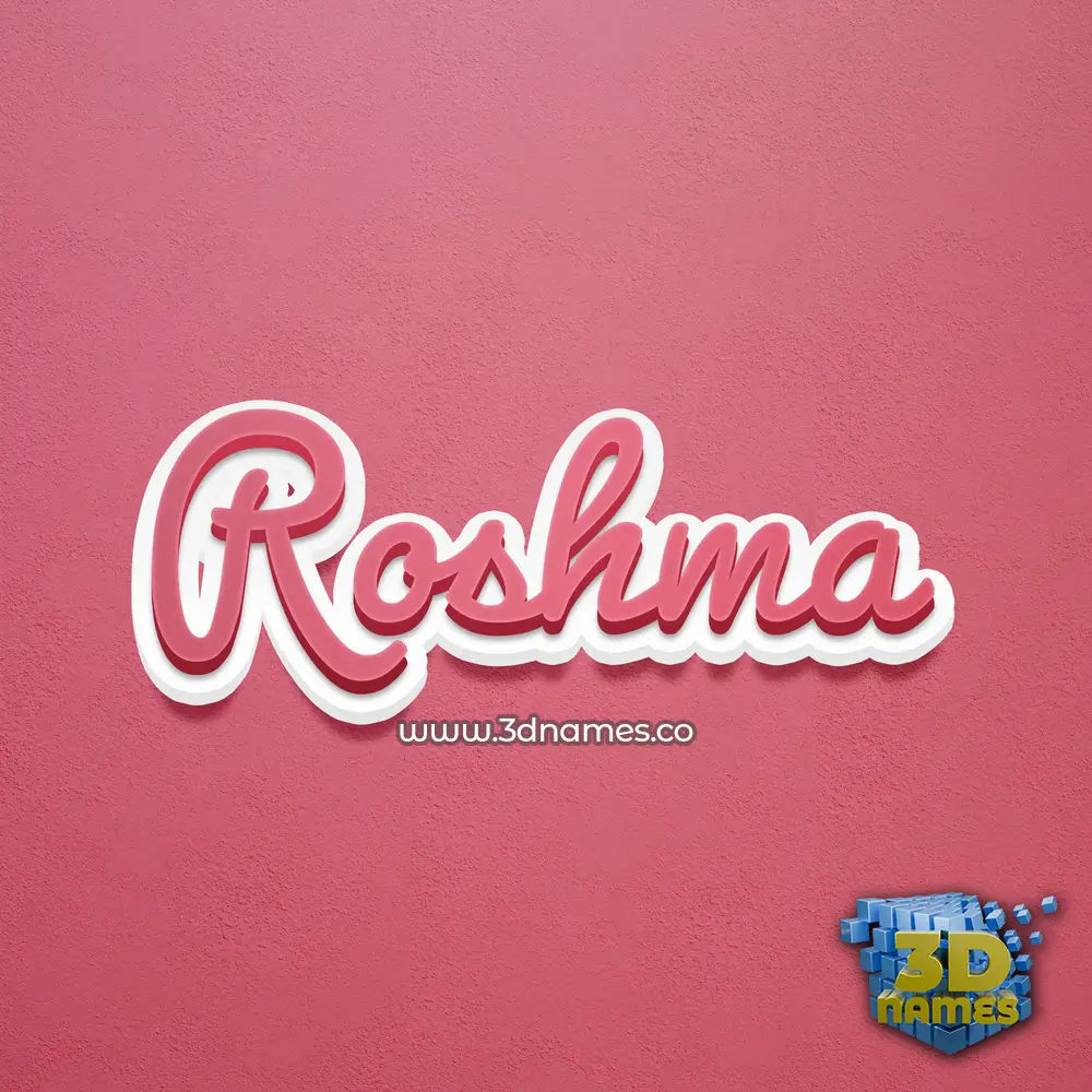 roshma in Red Scribble style - 3D name wallpaper