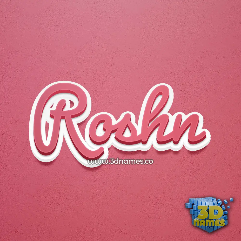 roshn in Red Scribble style - 3D name wallpaper