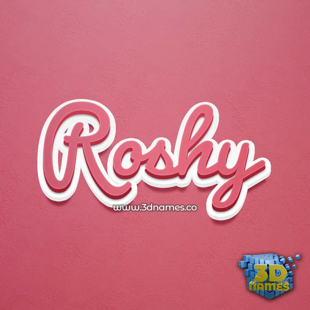 roshy in Red Scribble style - 3D name wallpaper