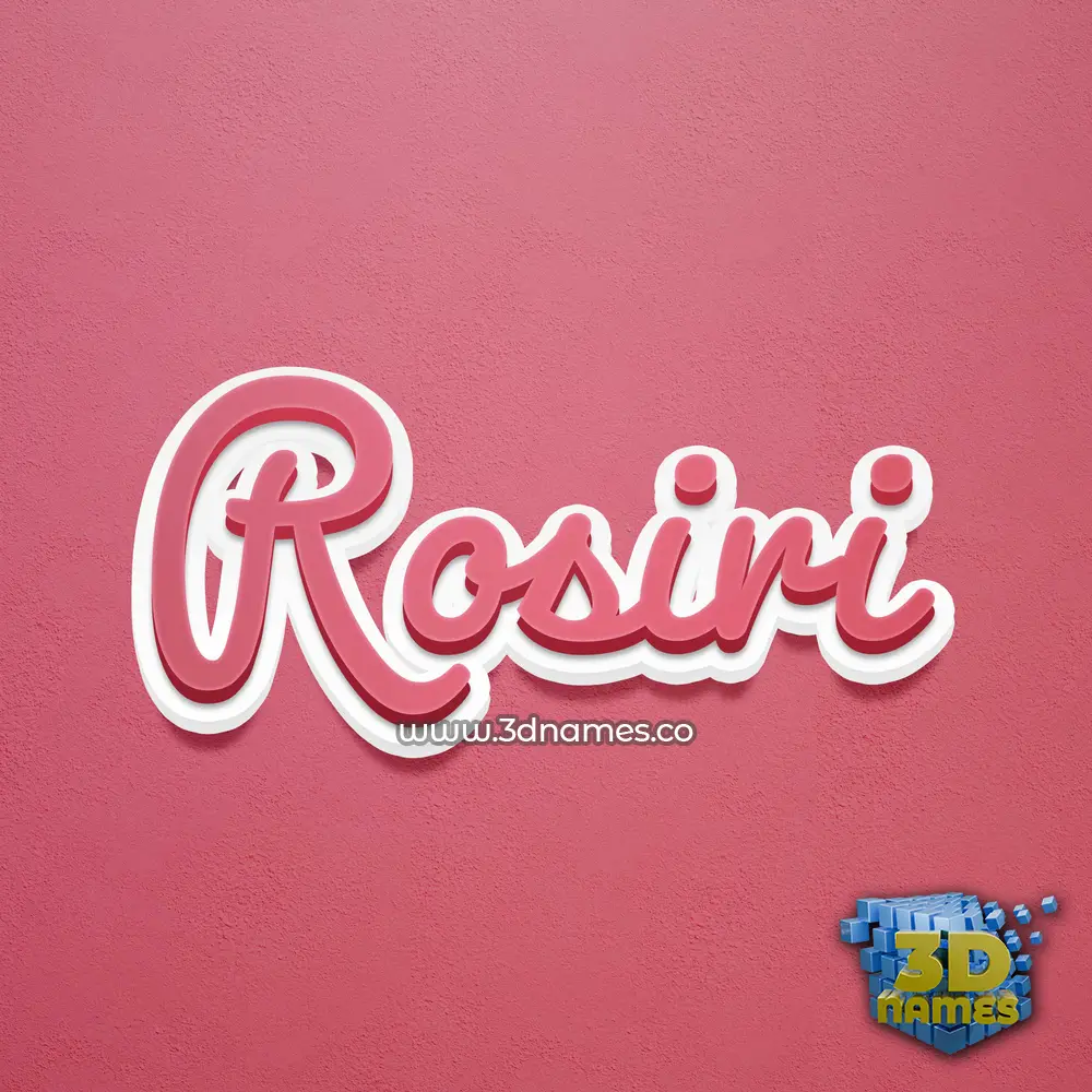 rosiri in Red Scribble style - 3D name wallpaper