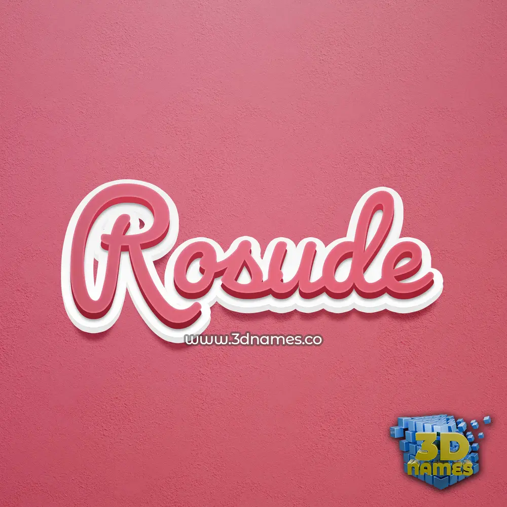 rosude in Red Scribble style - 3D name wallpaper
