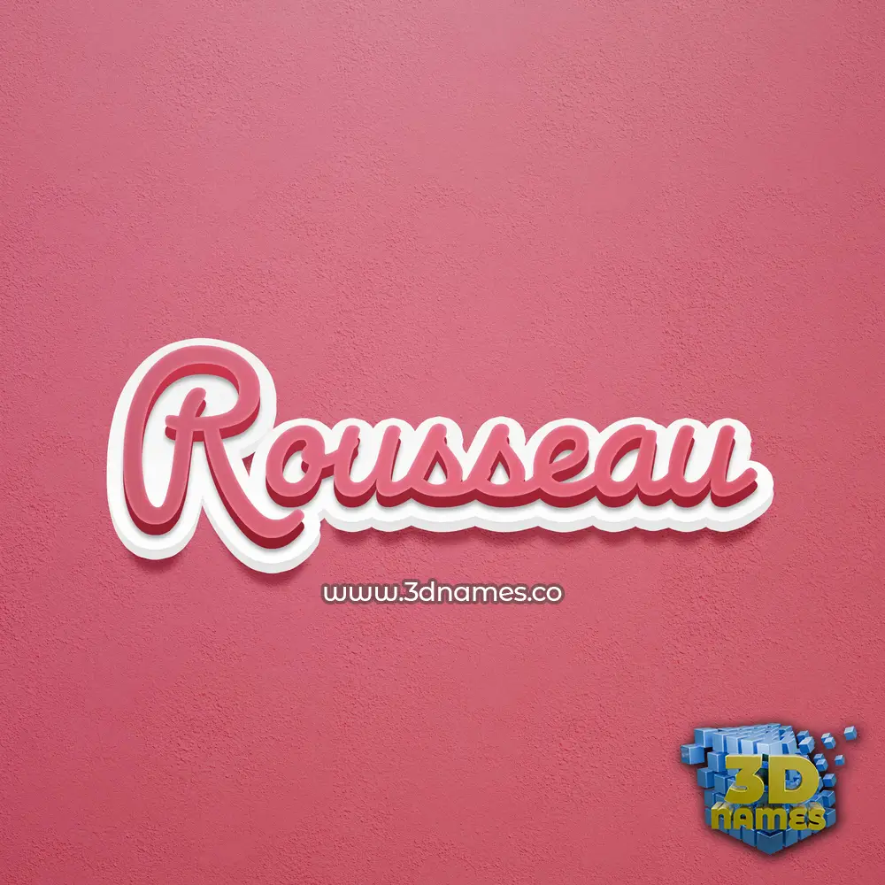 rousseau in Red Scribble style - 3D name wallpaper