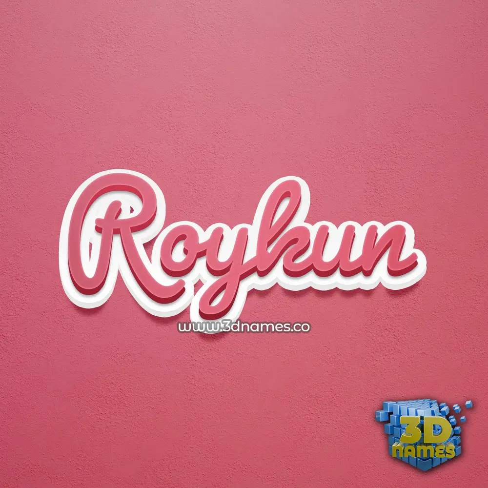 roykun in Red Scribble style - 3D name wallpaper