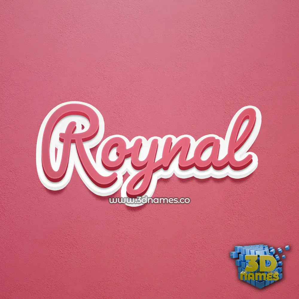 roynal in Red Scribble style - 3D name wallpaper