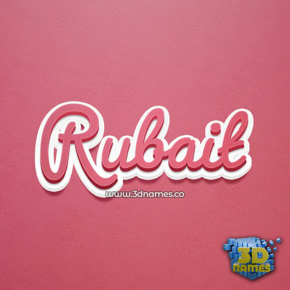 rubait in Red Scribble style - 3D name wallpaper rubait in Red Scribble style - 3D name wallpaper