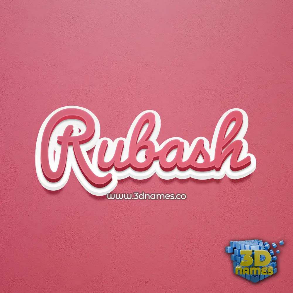 rubash in Red Scribble style - 3D name wallpaper