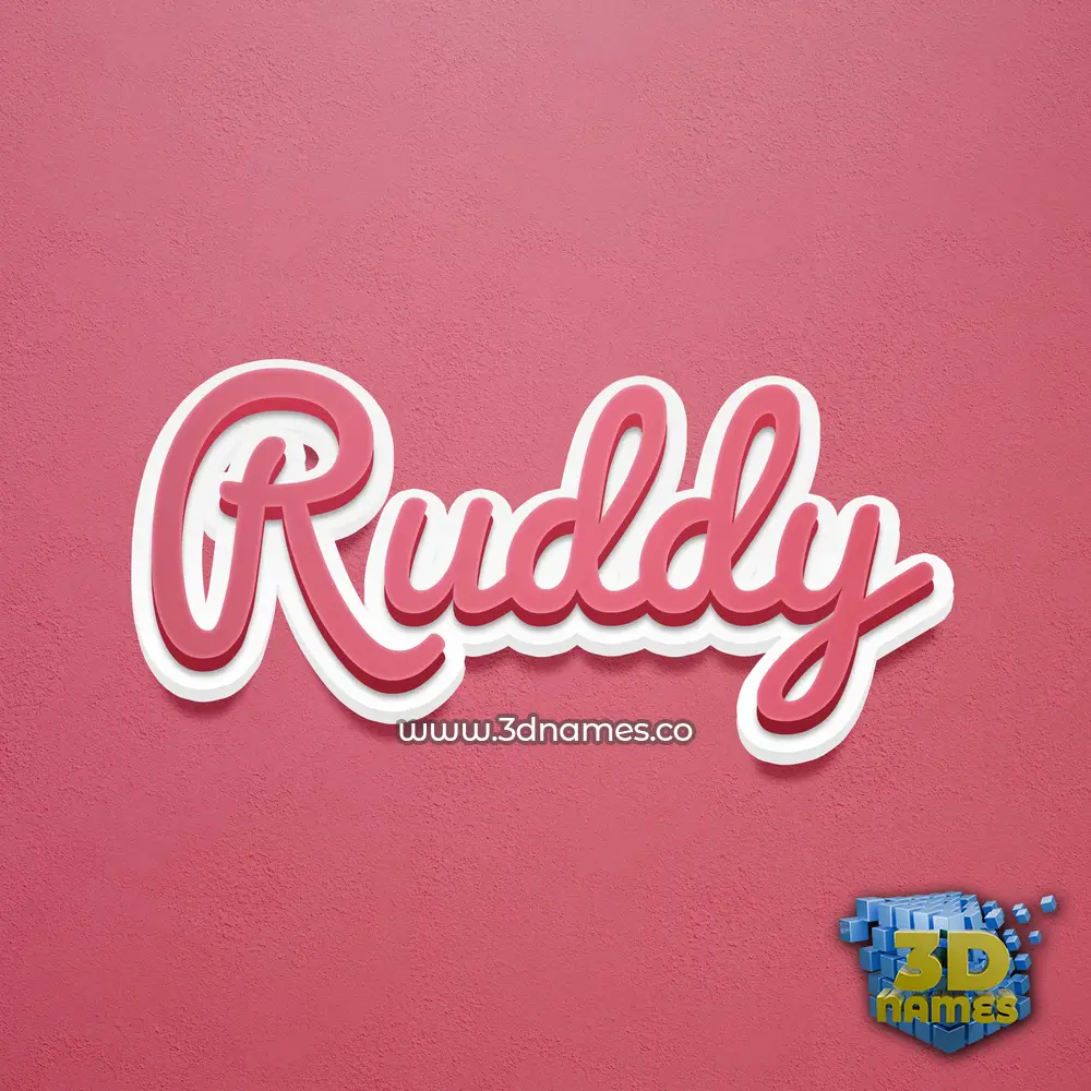ruddy in Red Scribble style - 3D name wallpaper