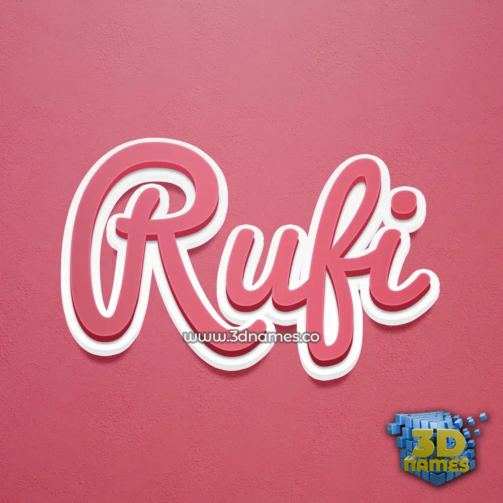 rufi in Red Scribble style - 3D name wallpaper