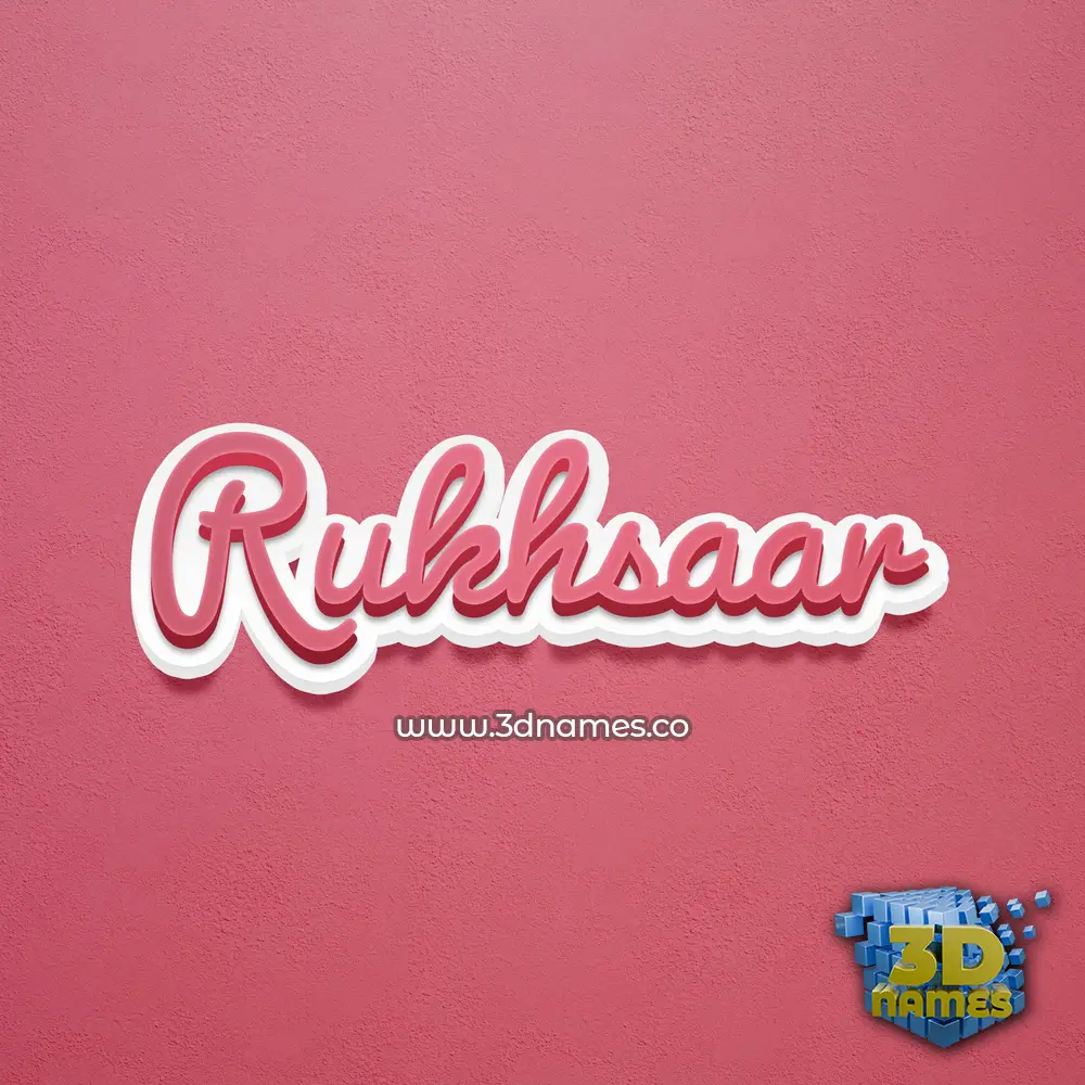 rukhsaar in Red Scribble style - 3D name wallpaper
