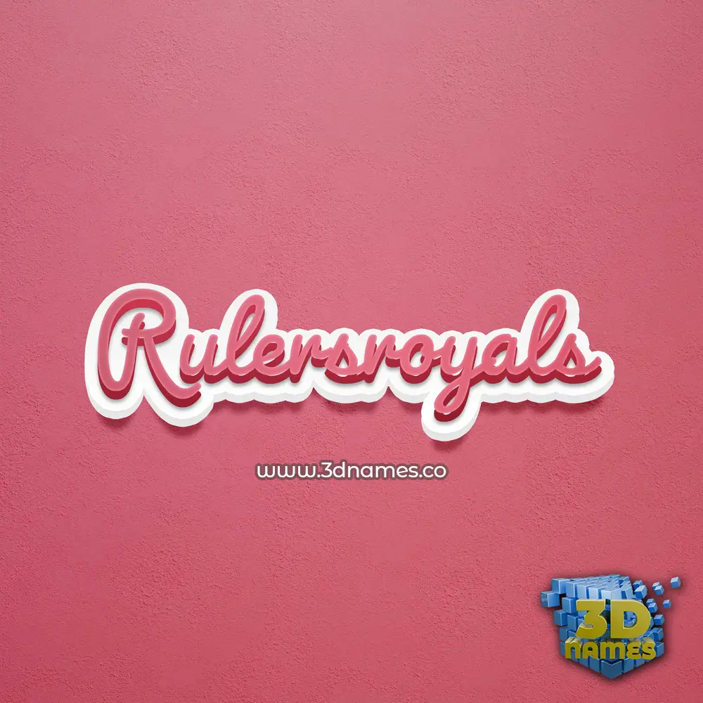 rulersroyals in Red Scribble style - 3D name wallpaper