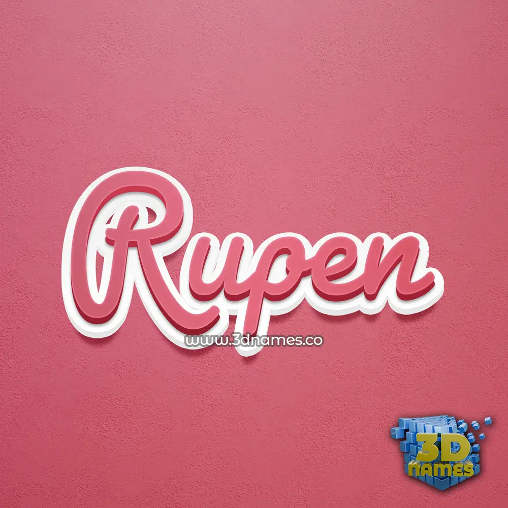 rupen in Red Scribble style - 3D name wallpaper