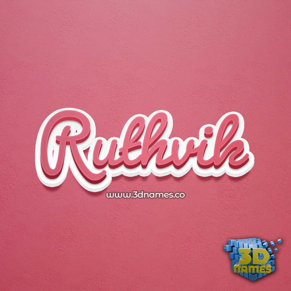 ruthvik in Red Scribble style - 3D name wallpaper