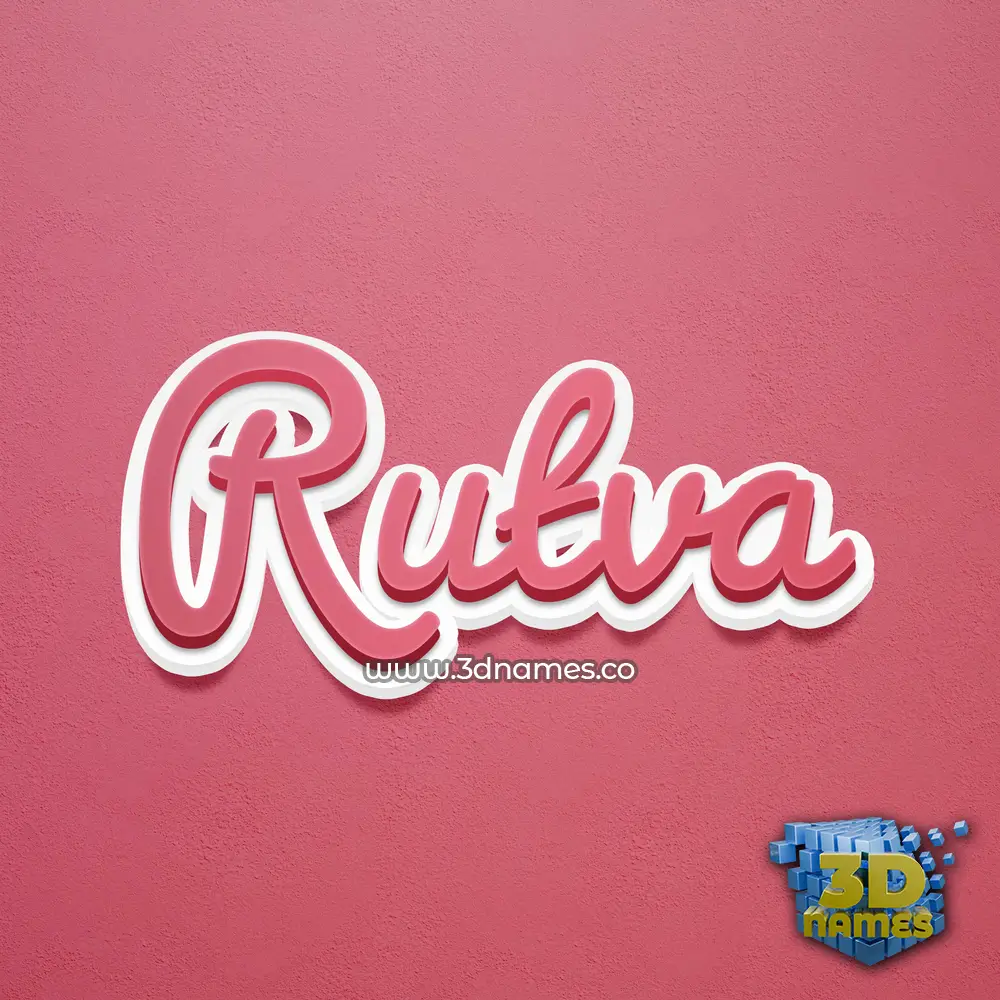 rutva in Red Scribble style - 3D name wallpaper