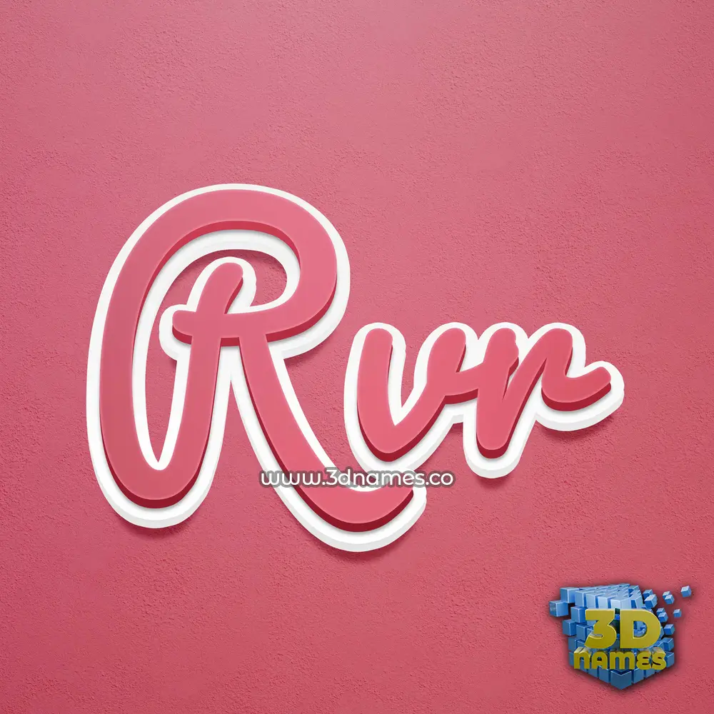 rvr in Red Scribble style - 3D name wallpaper