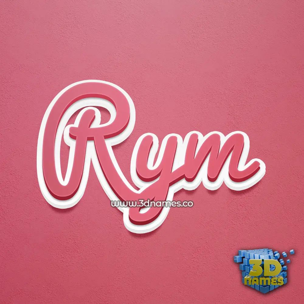 rym in Red Scribble style - 3D name wallpaper