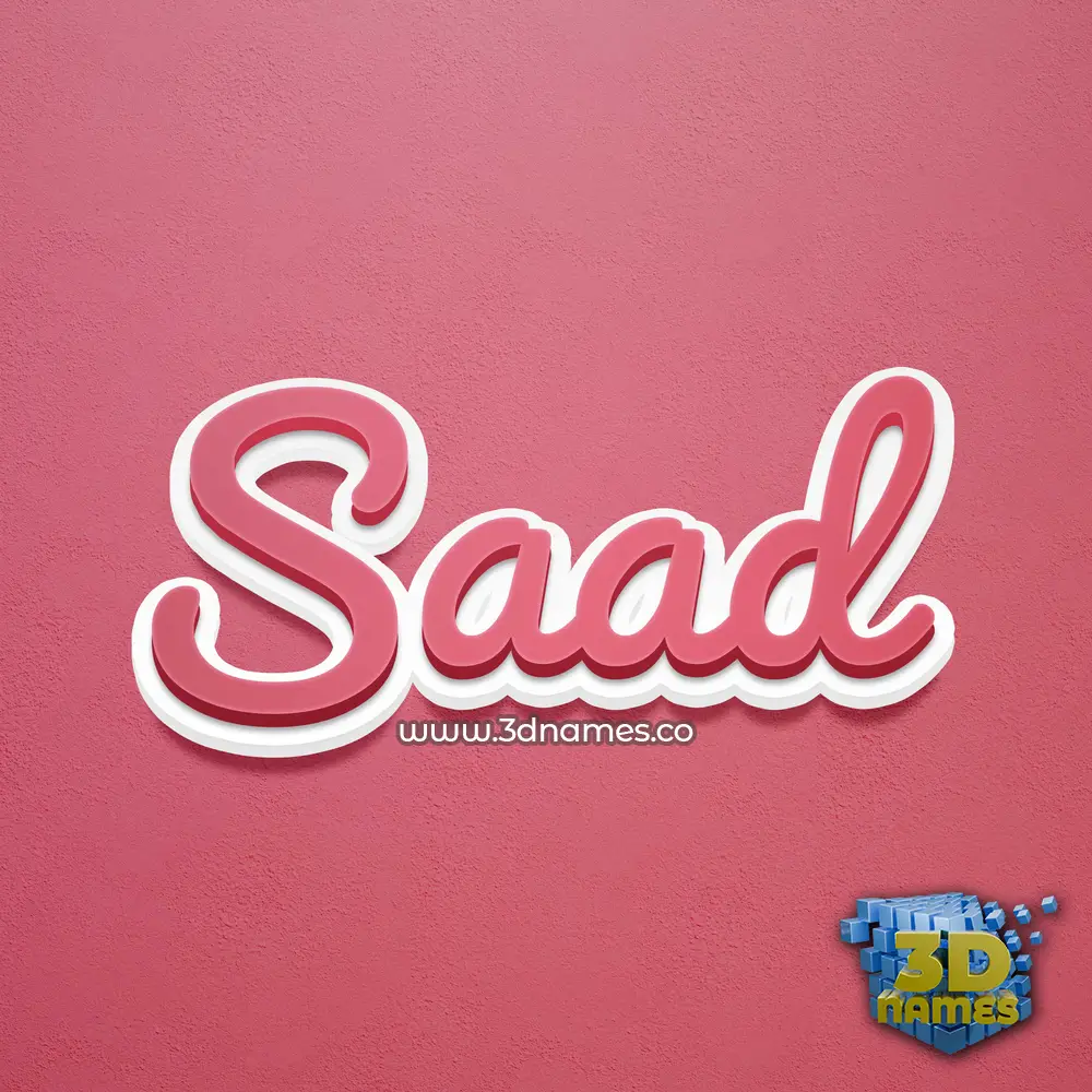 saad in Red Scribble style - 3D name wallpaper