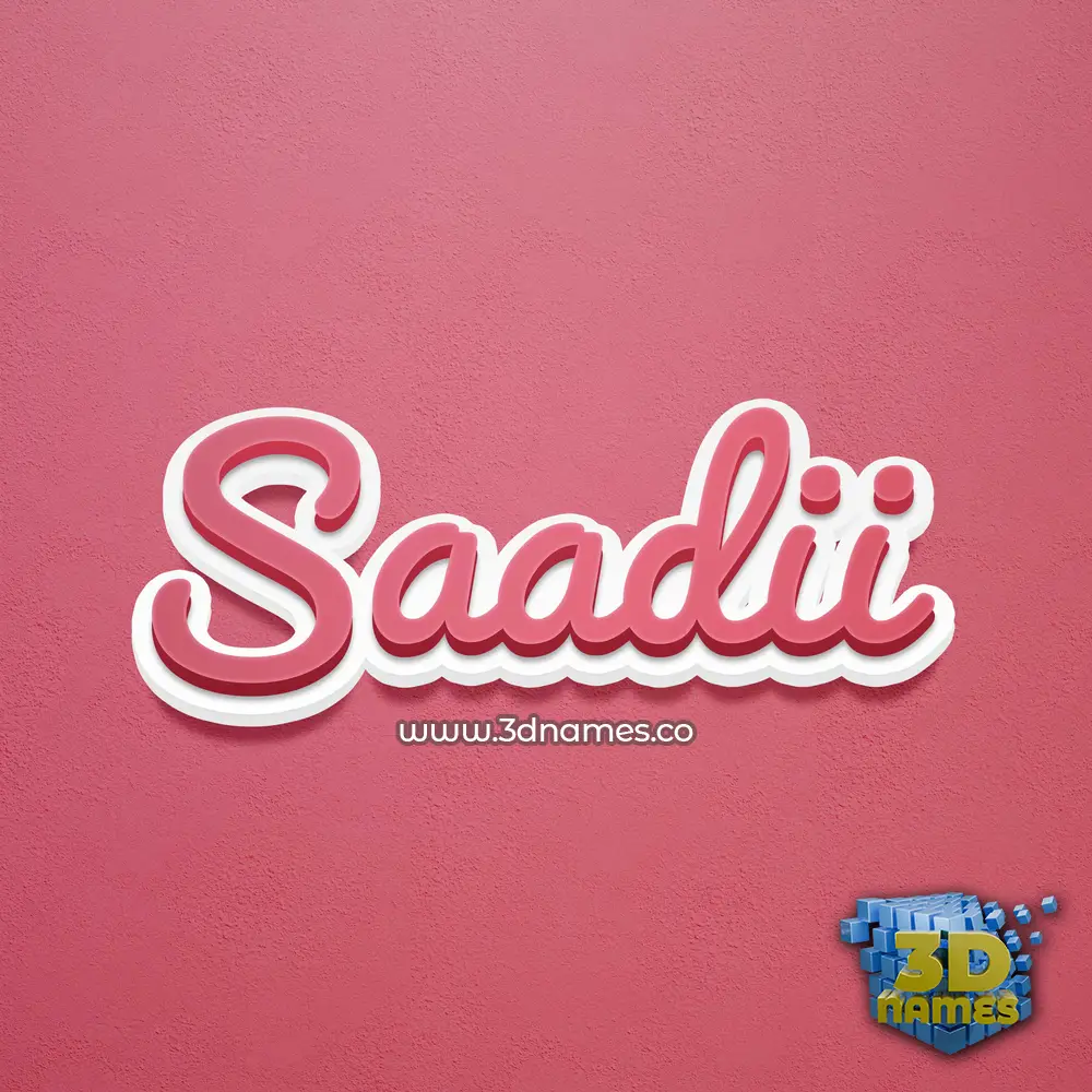 saadii in Red Scribble style - 3D name wallpaper