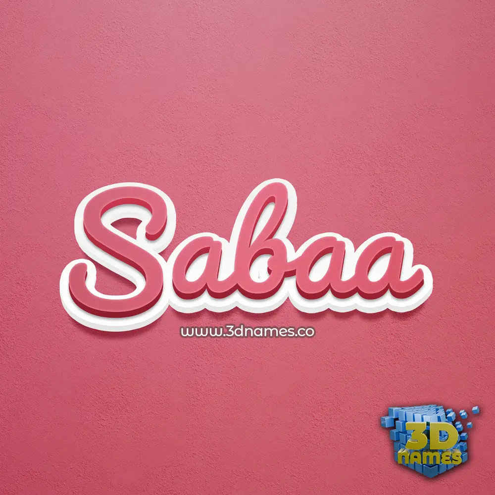 sabaa in Red Scribble style - 3D name wallpaper
