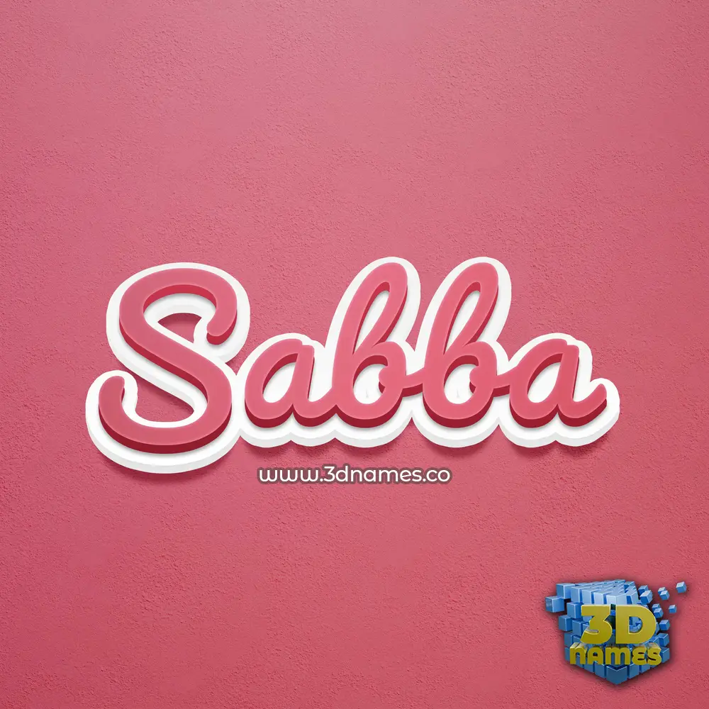 sabba in Red Scribble style - 3D name wallpaper