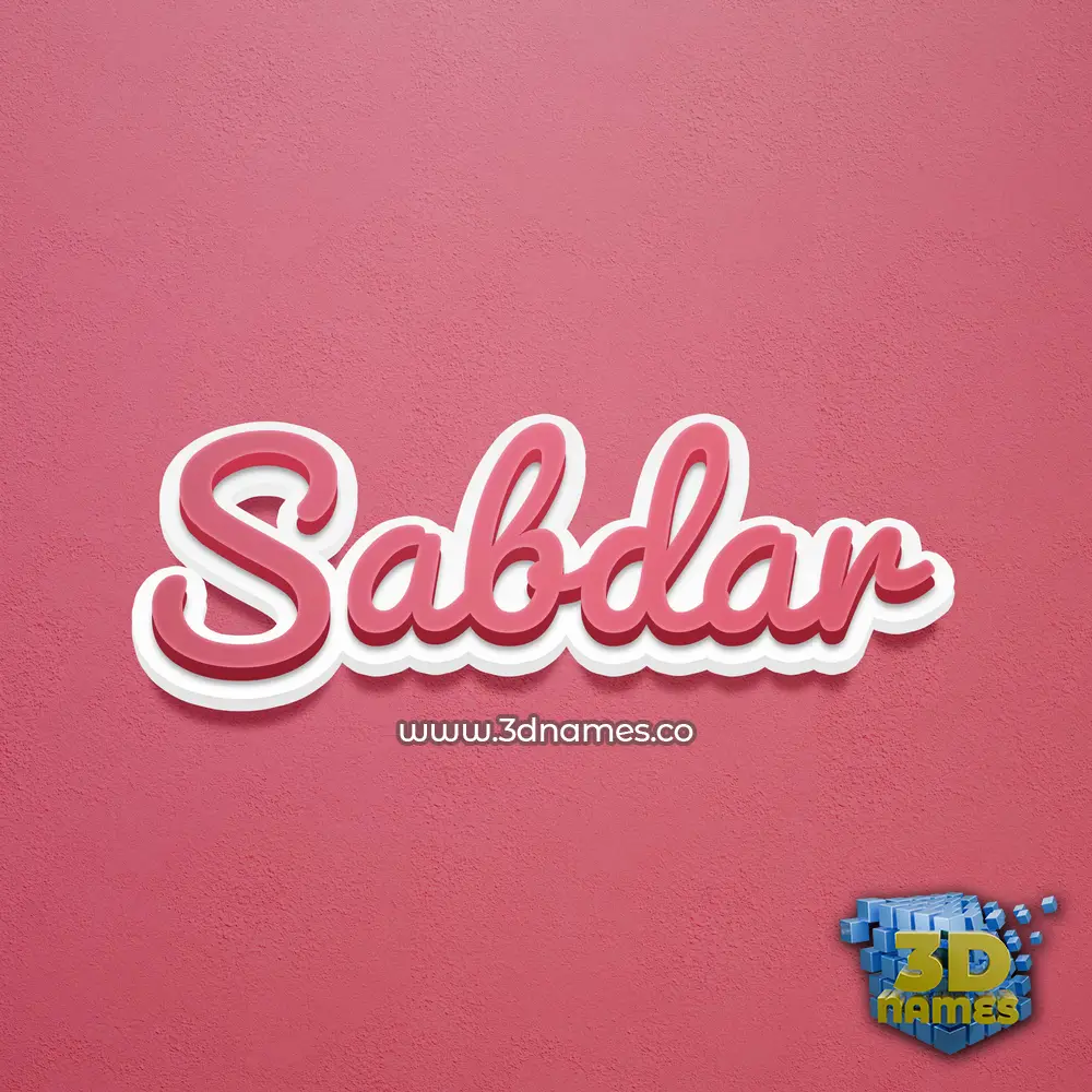 sabdar in Red Scribble style - 3D name wallpaper