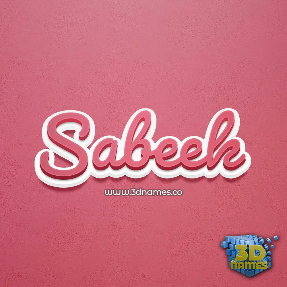 sabeek in Red Scribble style - 3D name wallpaper