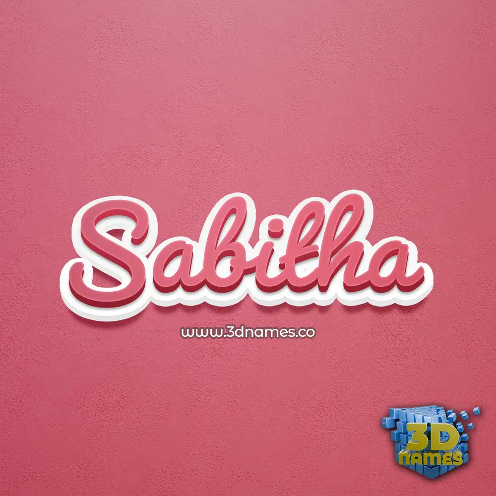 sabitha in Red Scribble style - 3D name wallpaper