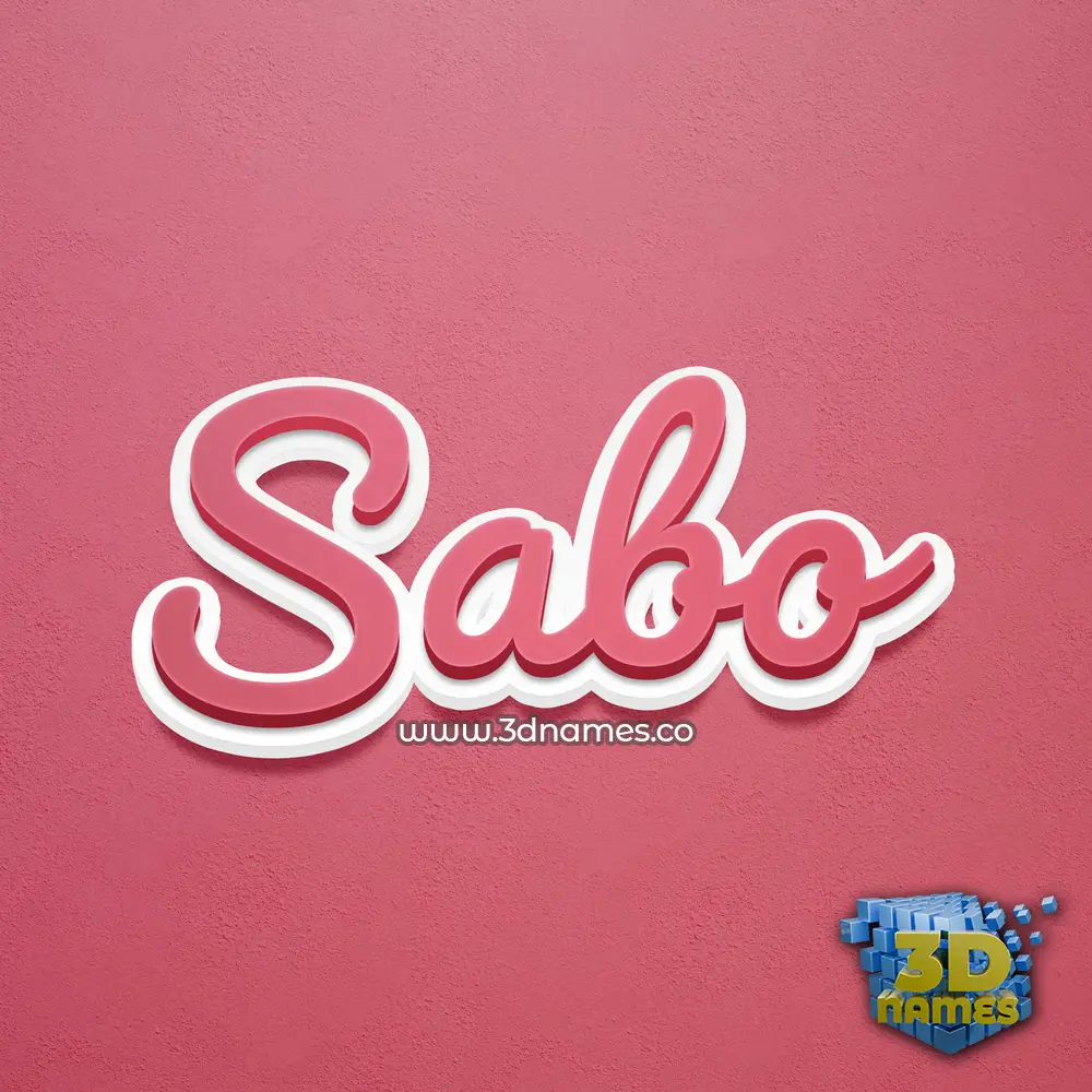 sabo in Red Scribble style - 3D name wallpaper