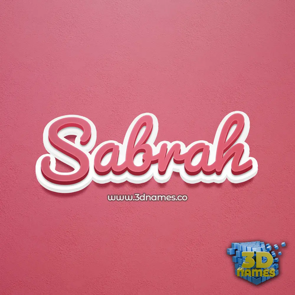 sabrah in Red Scribble style - 3D name wallpaper