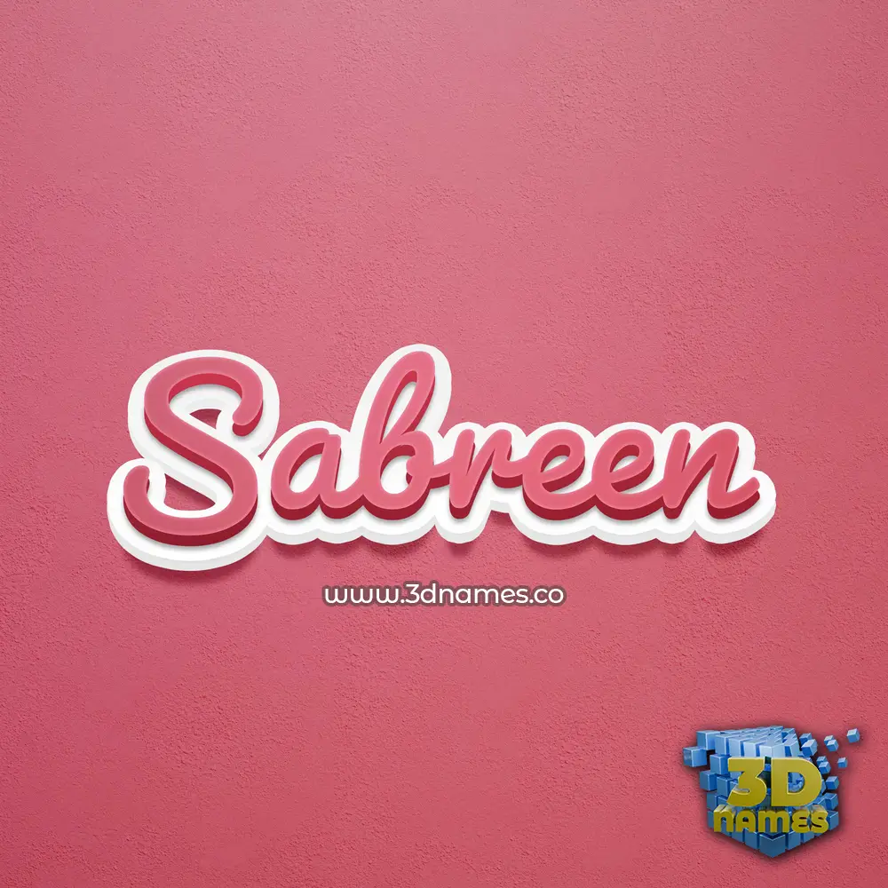 sabreen in Red Scribble style - 3D name wallpaper