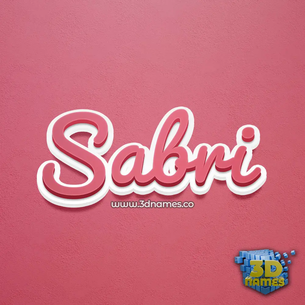 sabri in Red Scribble style - 3D name wallpaper