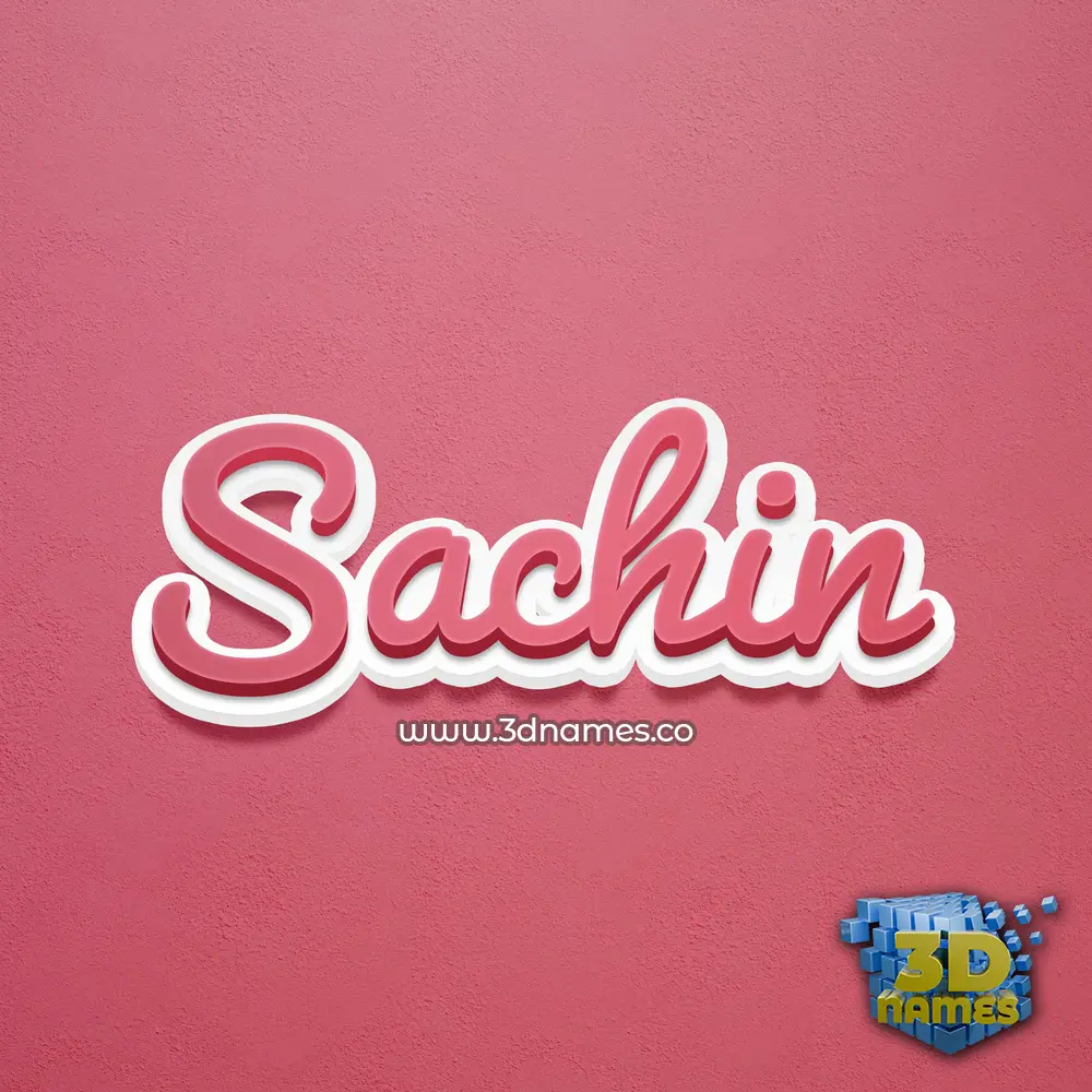 sachin in Red Scribble style - 3D name wallpaper