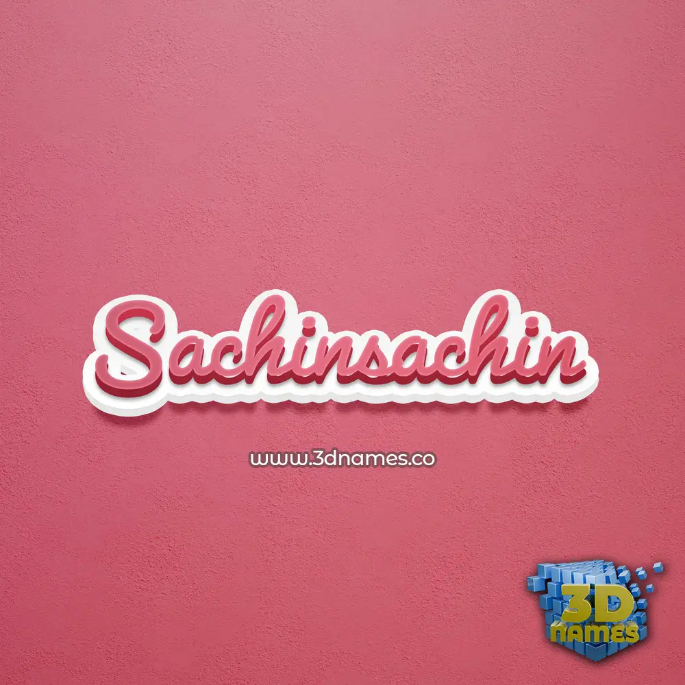 sachinsachin in Red Scribble style - 3D name wallpaper