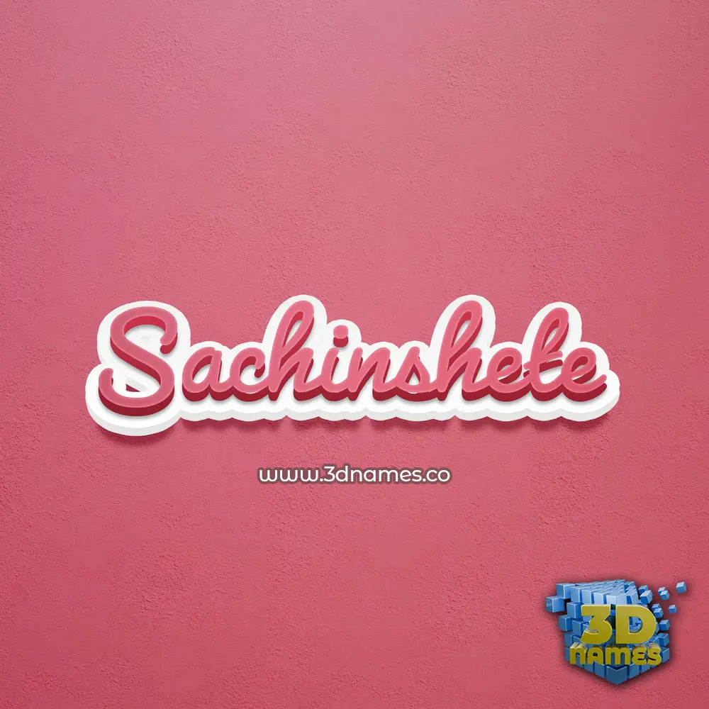 sachinshete in Red Scribble style - 3D name wallpaper