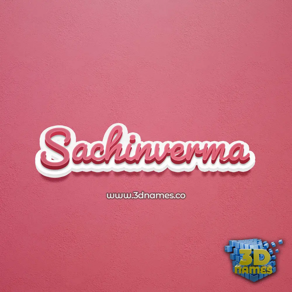 sachinverma in Red Scribble style - 3D name wallpaper